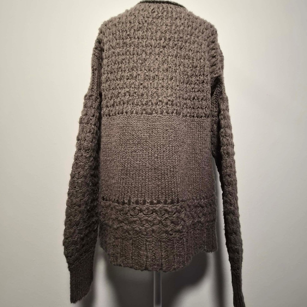 Free People Shabby Chic Earthy Cottage Brown Forest Garden Chunky Knit Sweater - Picture 7 of 12